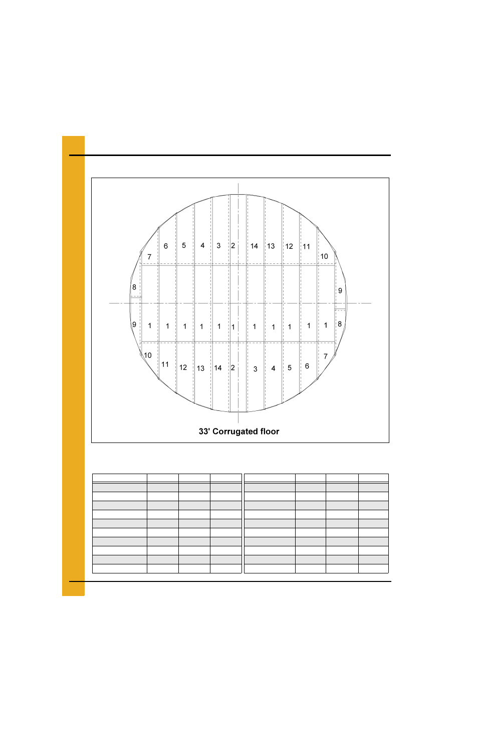 33' bin floor layouts, Layouts | Grain Systems Bin Flooring PNEG-225 User Manual | Page 38 / 80