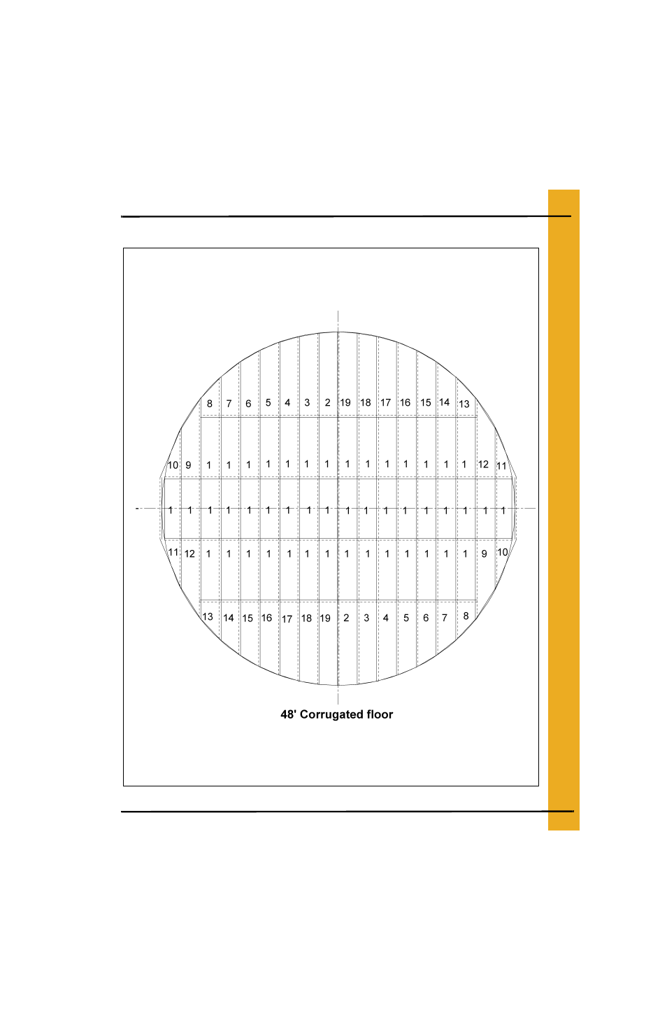 48' bin floor layouts | Grain Systems Bin Flooring PNEG-225 User Manual | Page 55 / 80