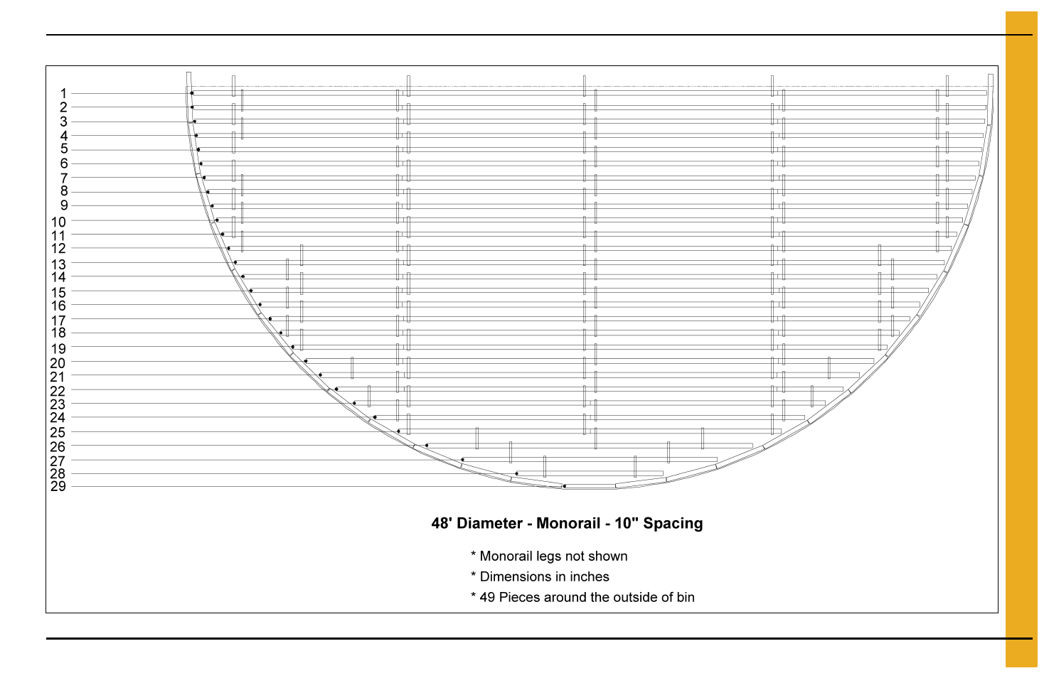 Layouts, 48' bin floor layouts (continued) | Grain Systems Bin Flooring PNEG-225 User Manual | Page 57 / 80