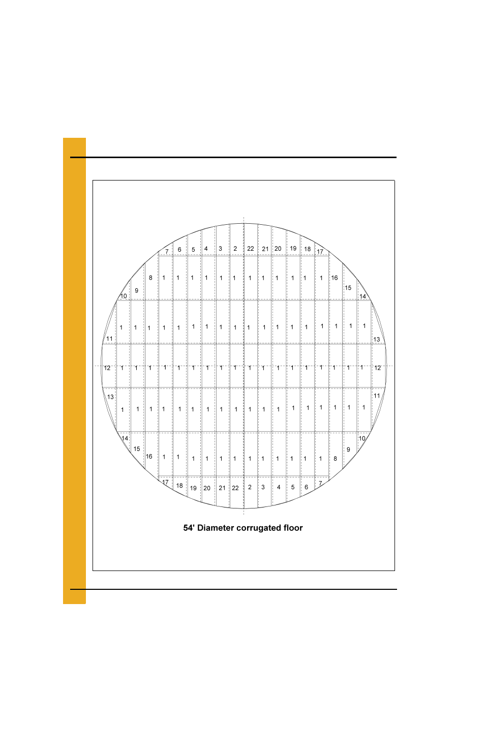 54' bin floor layouts (continued) | Grain Systems Bin Flooring PNEG-225 User Manual | Page 60 / 80