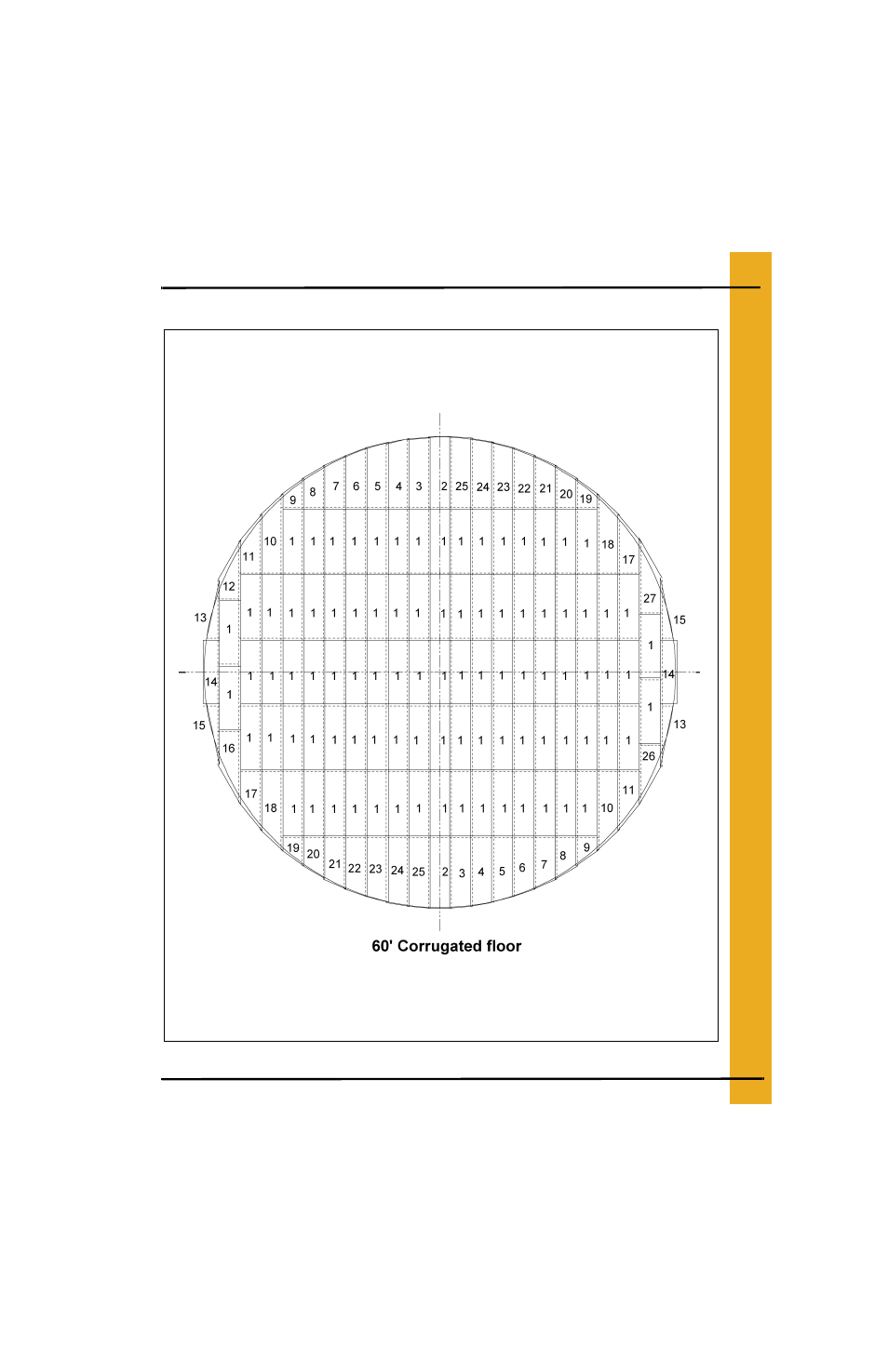 60' bin floor layouts | Grain Systems Bin Flooring PNEG-225 User Manual | Page 61 / 80