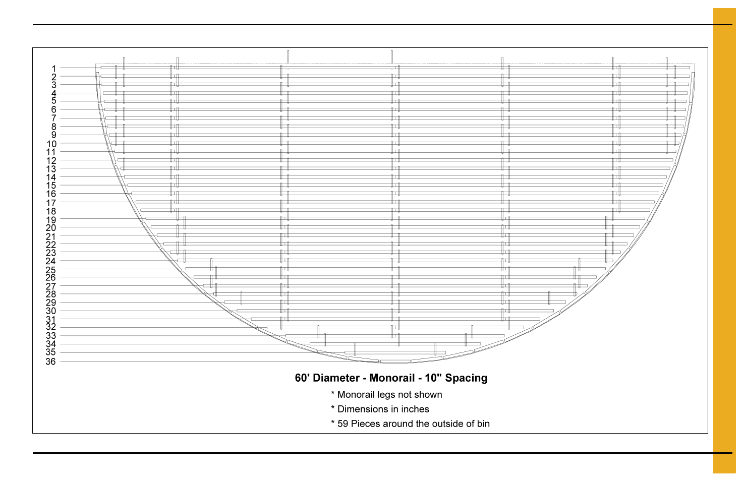 Layouts, 60' bin floor layouts (continued) | Grain Systems Bin Flooring PNEG-225 User Manual | Page 63 / 80