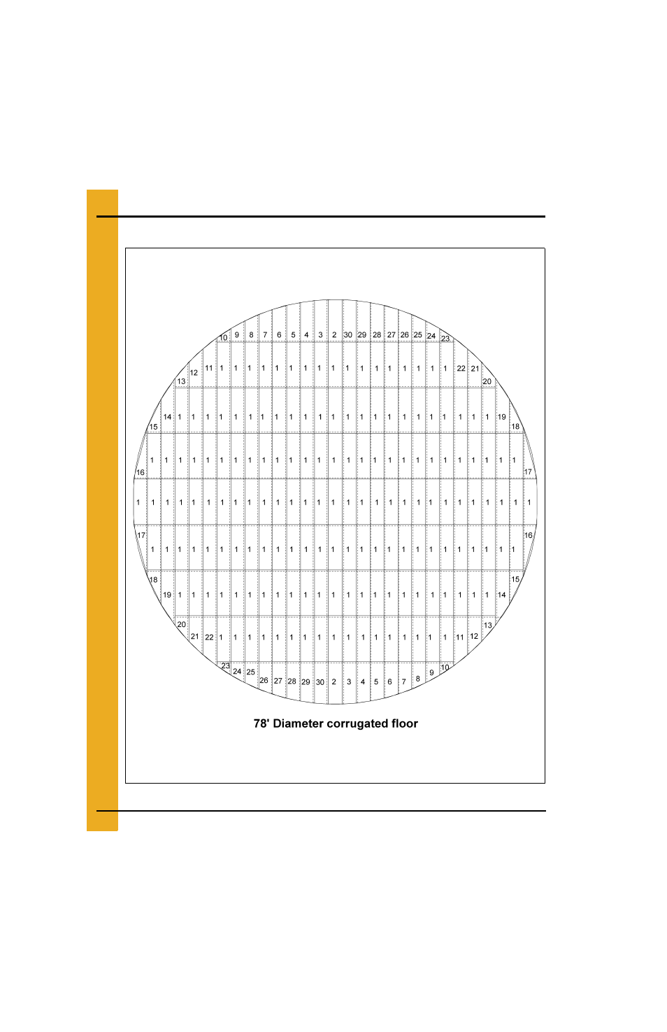 78' bin floor layouts (continued) | Grain Systems Bin Flooring PNEG-225 User Manual | Page 72 / 80