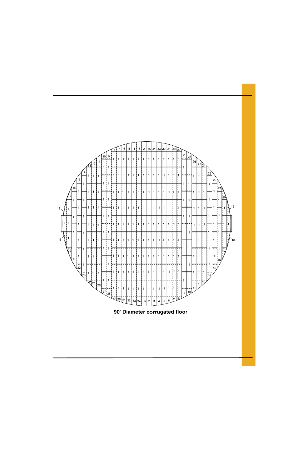90' bin floor layouts | Grain Systems Bin Flooring PNEG-225 User Manual | Page 73 / 80