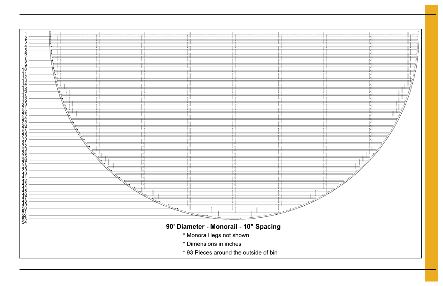Layouts, 90' bin floor layouts (continued) | Grain Systems Bin Flooring PNEG-225 User Manual | Page 75 / 80