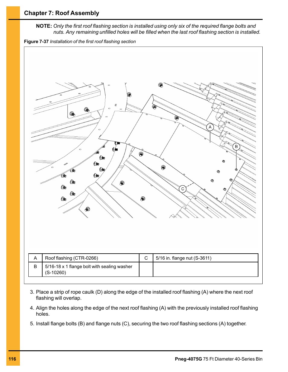 Chapter 7: roof assembly | Grain Systems Tanks PNEG-4075G User Manual | Page 116 / 170