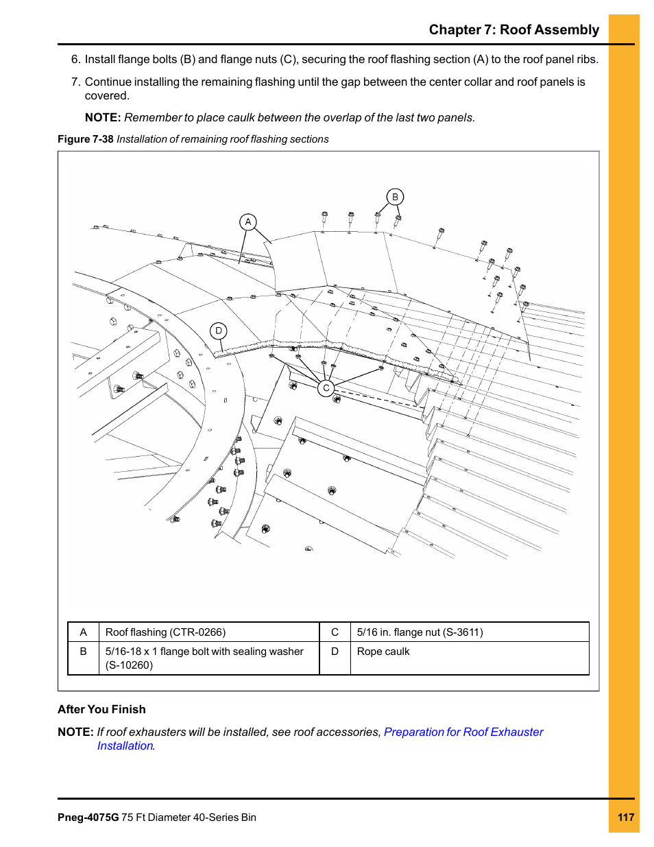 Chapter 7: roof assembly | Grain Systems Tanks PNEG-4075G User Manual | Page 117 / 170