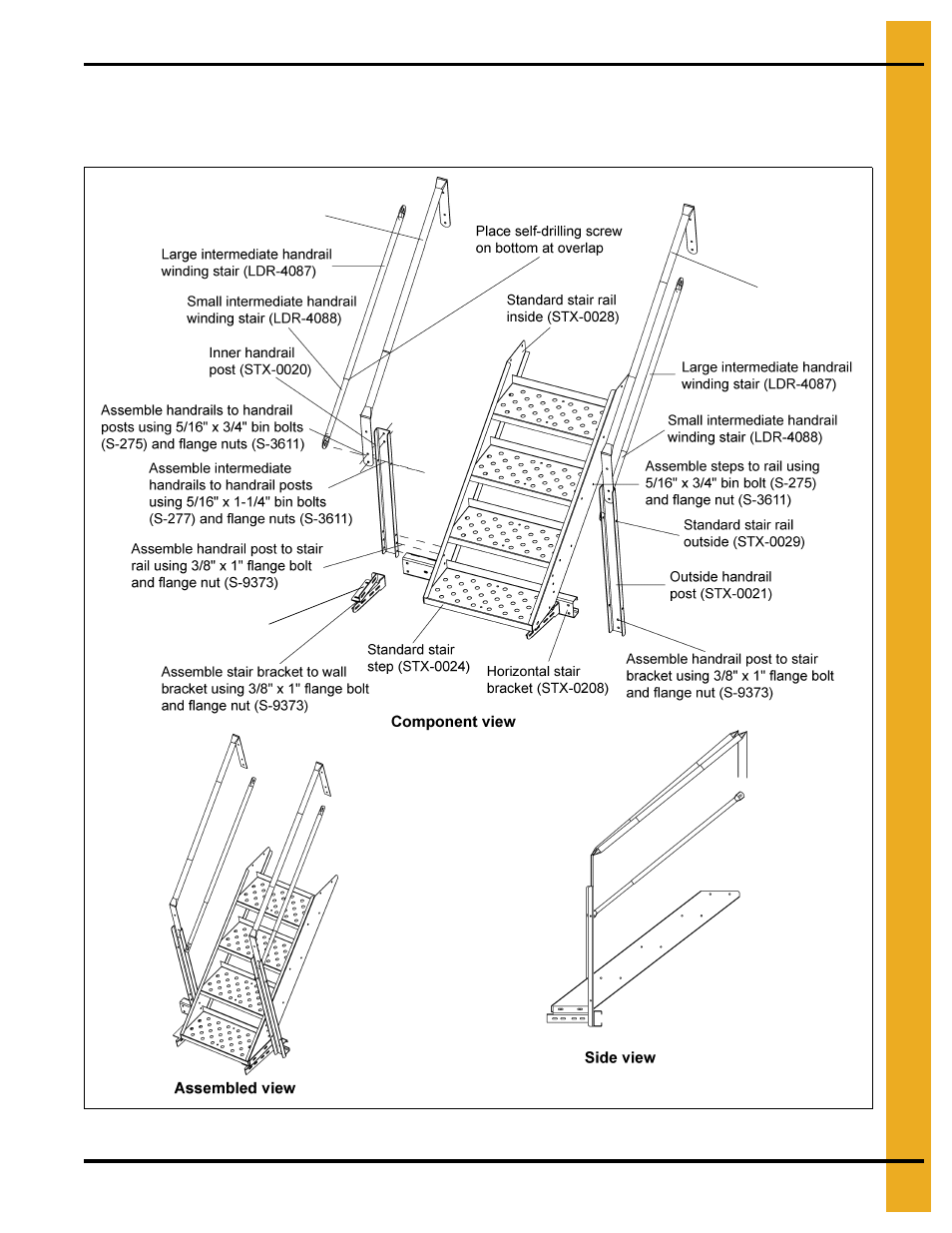 X” series standard stair assembly | Grain Systems Bin Accessories PNEG-1787 User Manual | Page 17 / 54