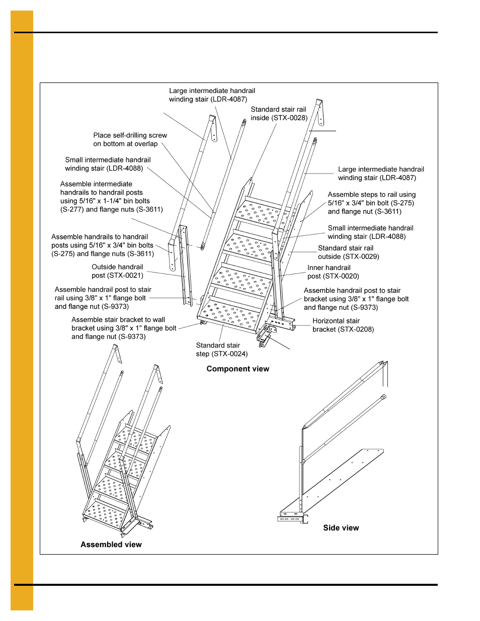 X” series standard stair assembly - reverse | Grain Systems Bin Accessories PNEG-1787 User Manual | Page 20 / 54