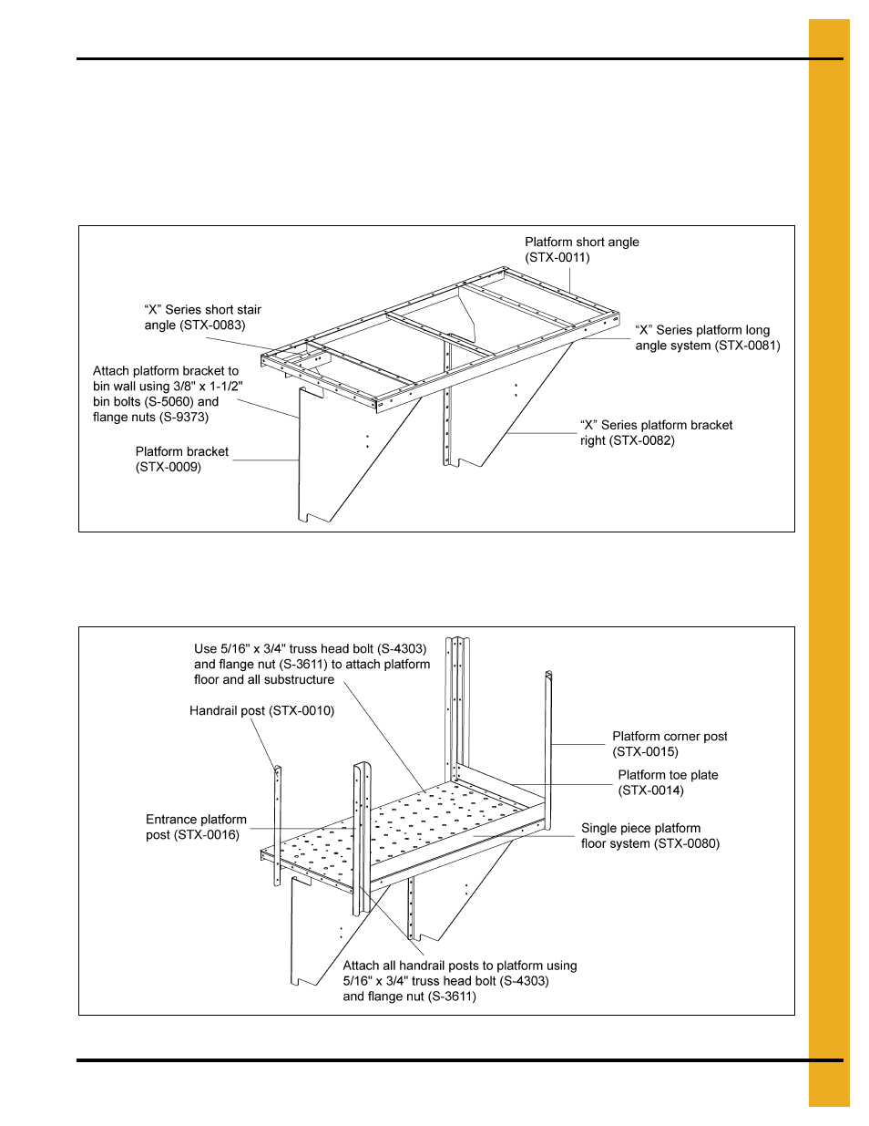 X” series platform assembly | Grain Systems Bin Accessories PNEG-1787 User Manual | Page 21 / 54