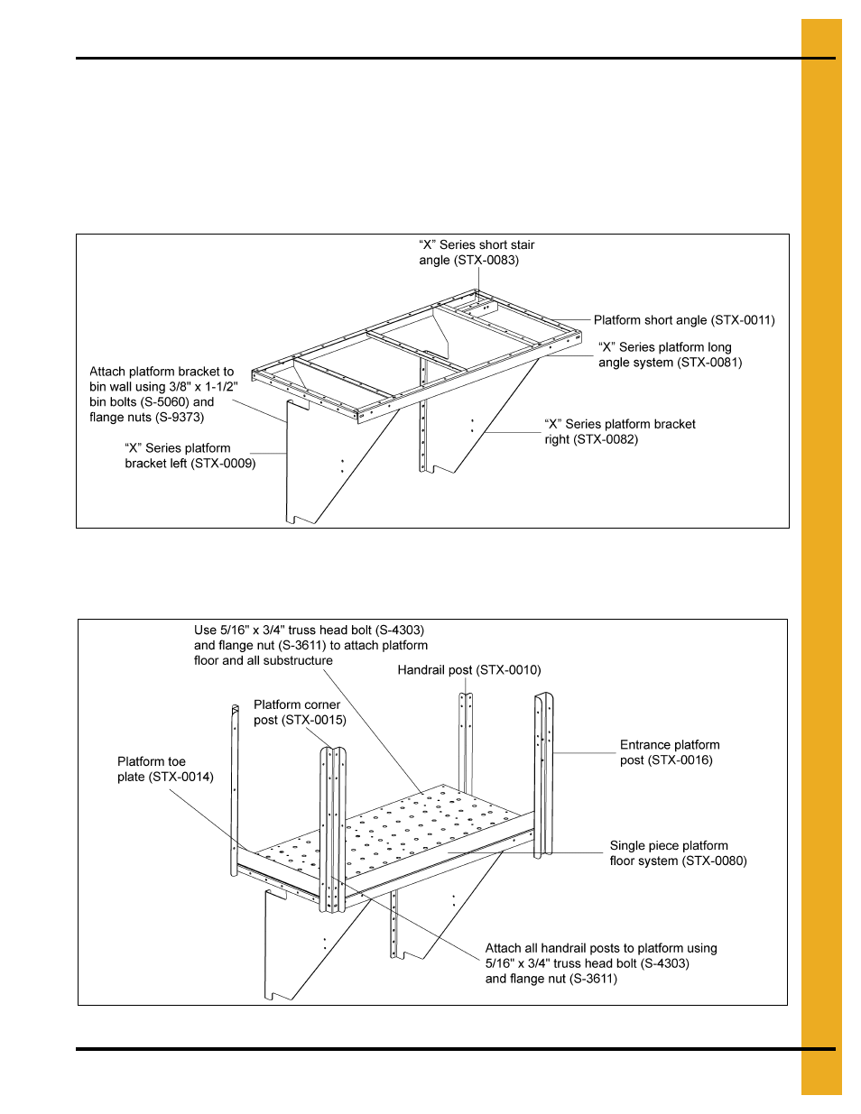 X” series platform assembly - reverse | Grain Systems Bin Accessories PNEG-1787 User Manual | Page 23 / 54