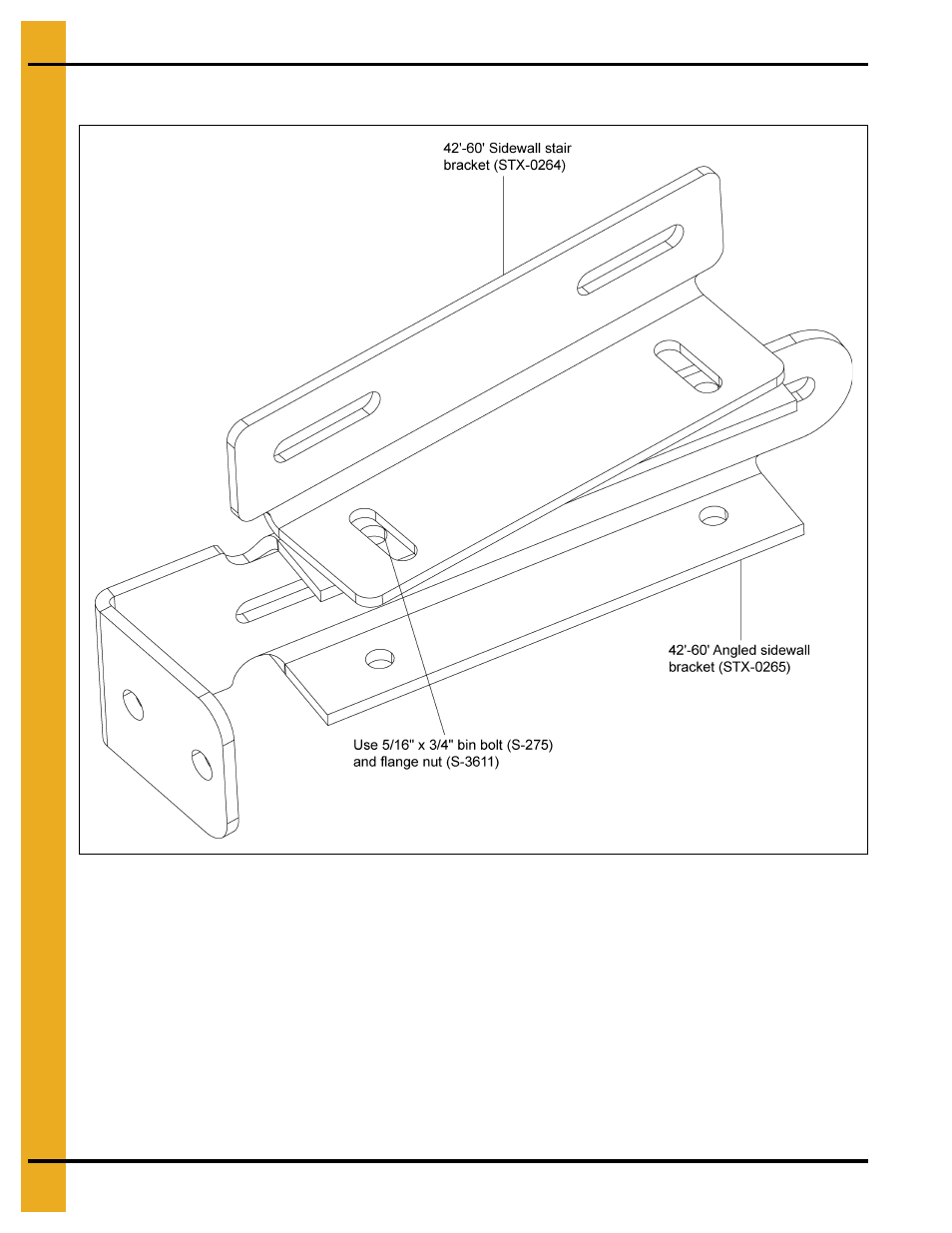 42'-60' sidewall stair bracket assembly | Grain Systems Bin Accessories PNEG-1787 User Manual | Page 36 / 54