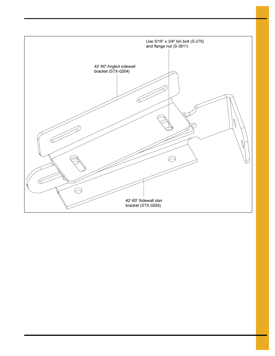 Sidewall stair bracket assembly - reverse | Grain Systems Bin Accessories PNEG-1787 User Manual | Page 39 / 54