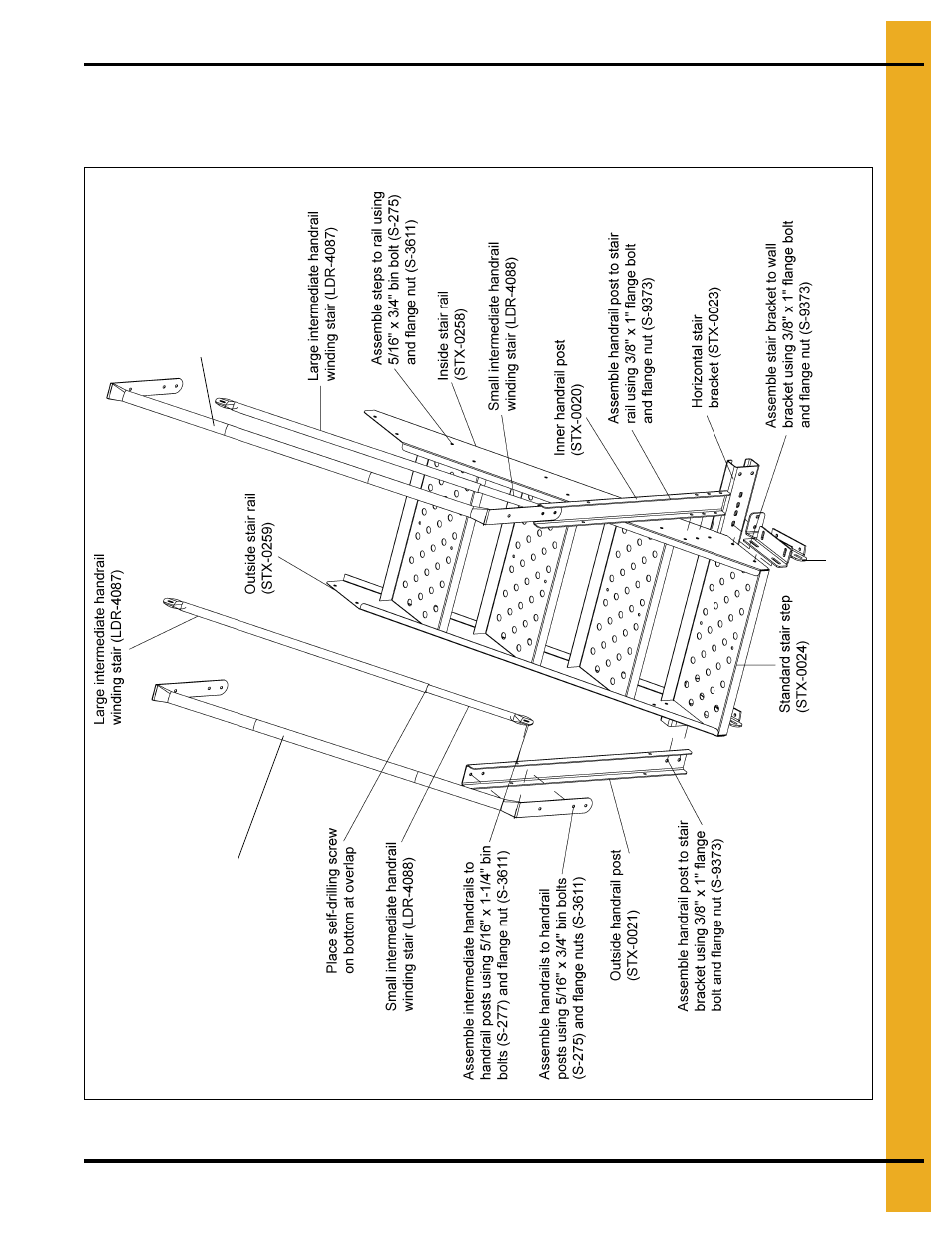 X” series standard stair assembly - reverse, 42'-60' assembly instructions | Grain Systems Bin Accessories PNEG-1787 User Manual | Page 41 / 54