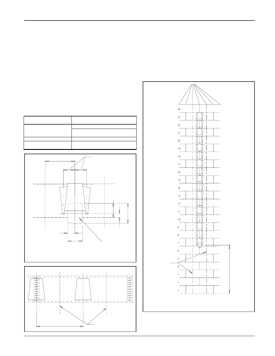 2 post, 66" side draw systems, Viewed from inside of bin) | Viewing inside of typical 24 ring bin, Detail "c, First chute location | Grain Systems Bin Accessories PNEG-066 User Manual | Page 7 / 20