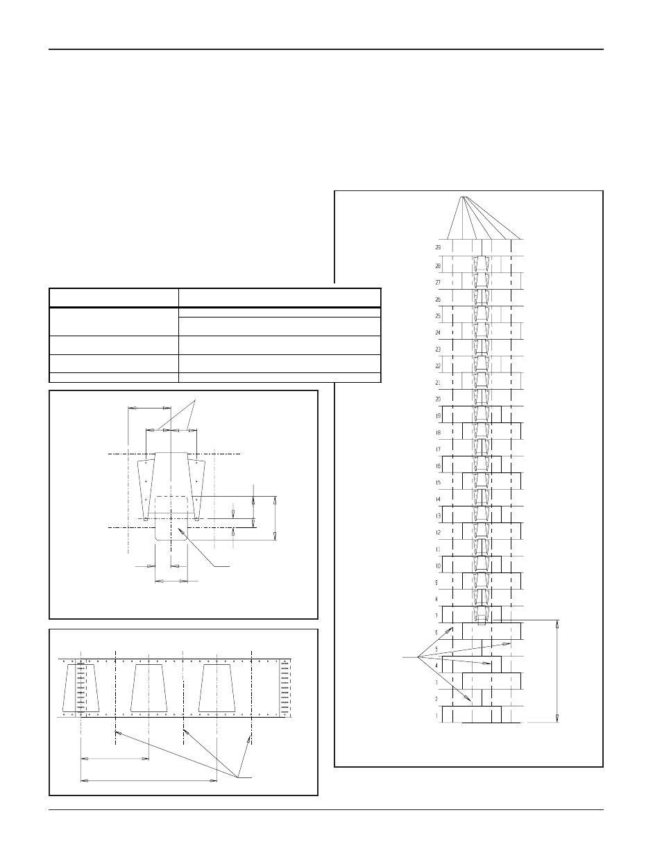 3 post, 66" side draw systems, Viewed from inside of bin) | Viewing inside of typical 29 ring bin, First chute location, Detail "c | Grain Systems Bin Accessories PNEG-066 User Manual | Page 8 / 20