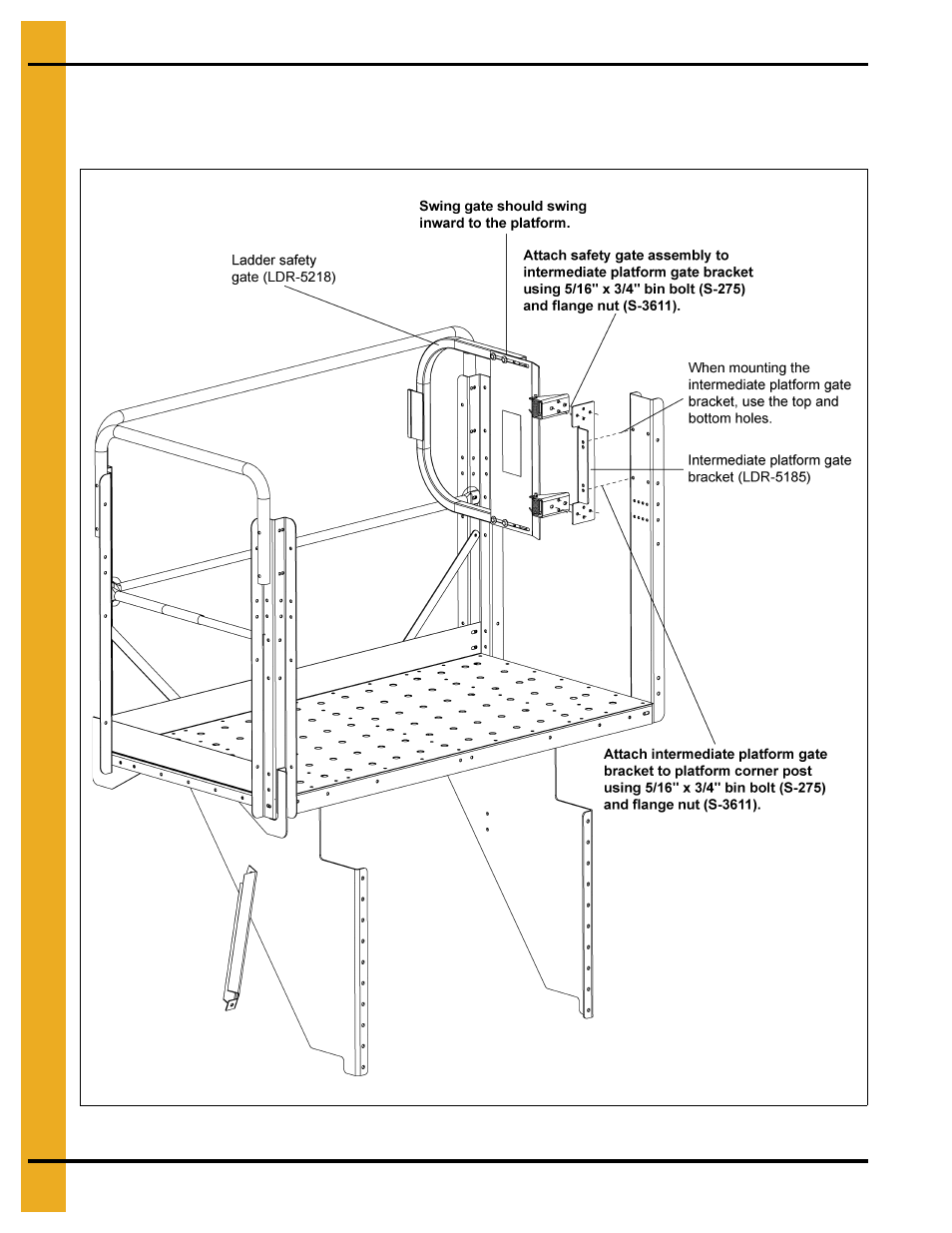 Platform and swing gate package | Grain Systems Bin Accessories PNEG-1773 User Manual | Page 20 / 88