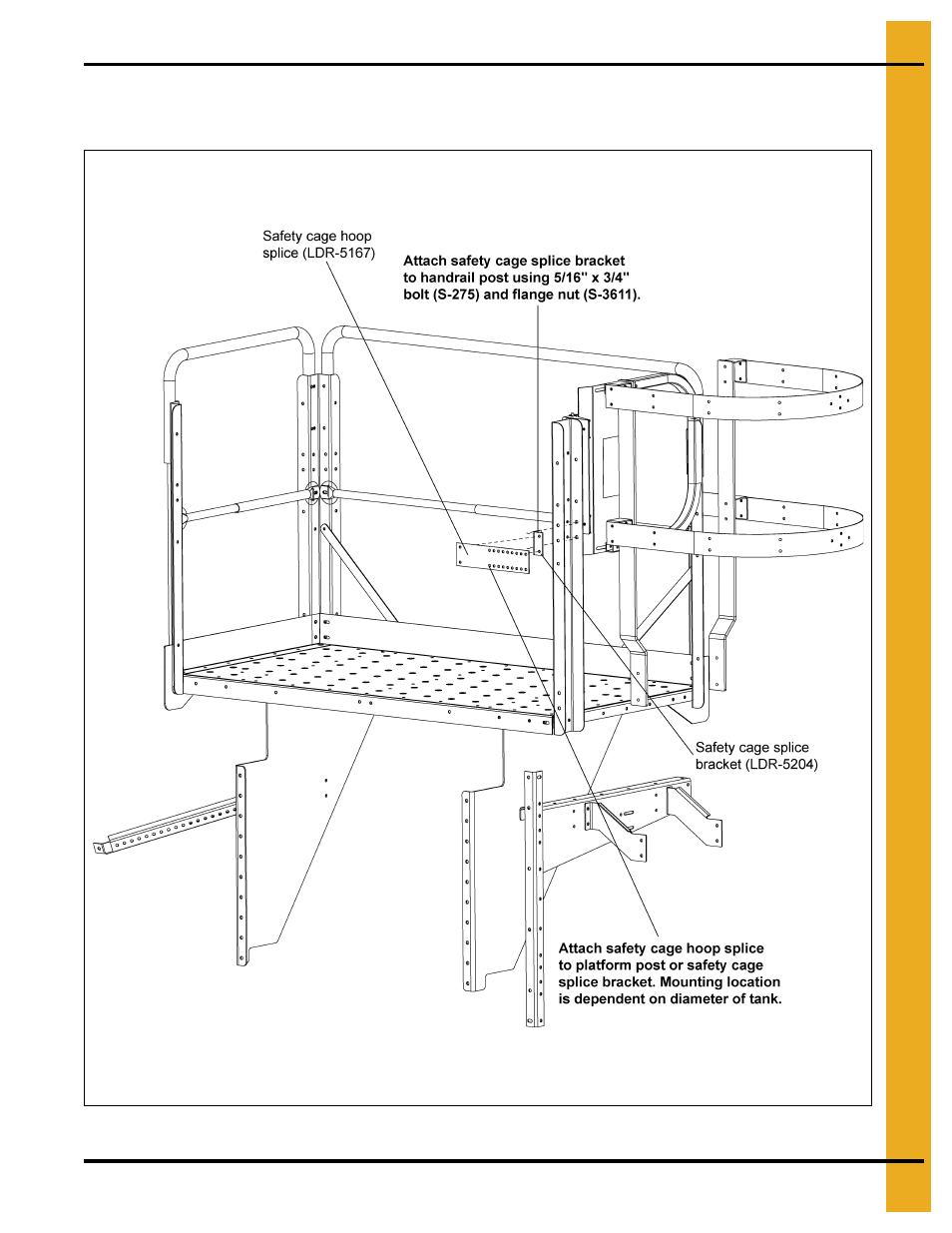 Platform and safety cage splice bracket | Grain Systems Bin Accessories PNEG-1773 User Manual | Page 27 / 88