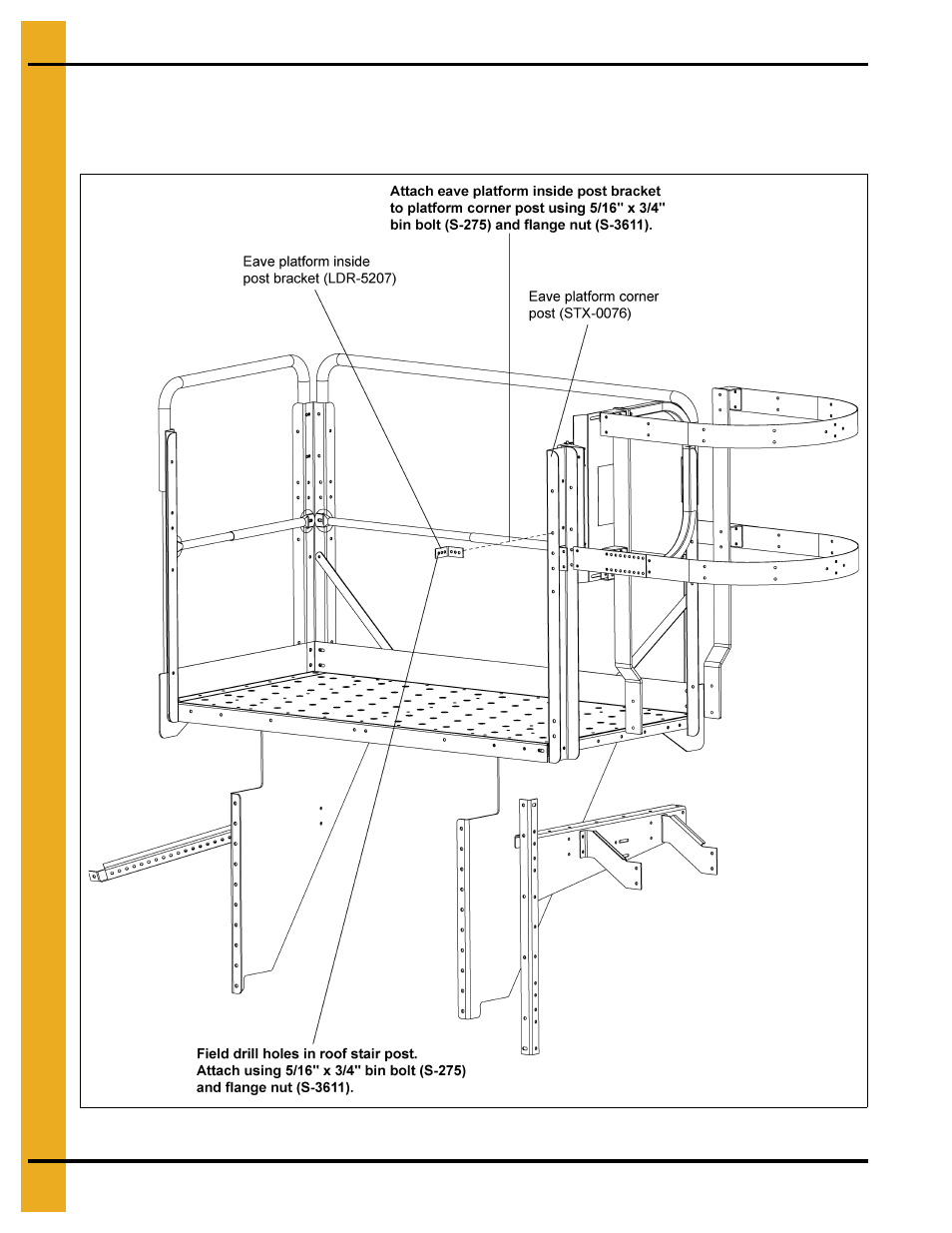 Platform inside post bracket | Grain Systems Bin Accessories PNEG-1773 User Manual | Page 28 / 88