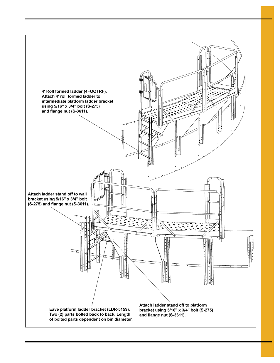 Platform ladder bracket package (continued) | Grain Systems Bin Accessories PNEG-1773 User Manual | Page 39 / 88