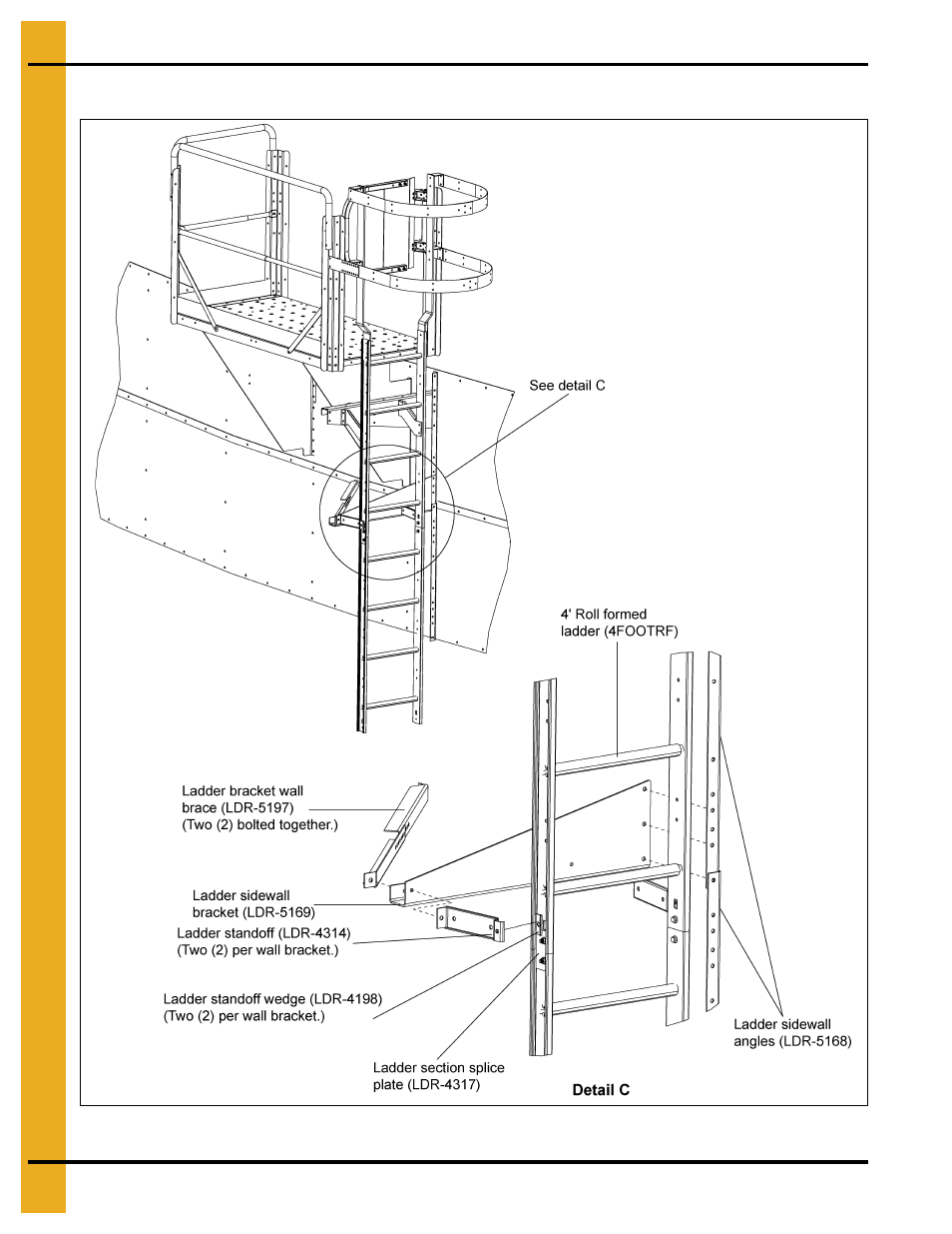 Right hand side ladder assembly | Grain Systems Bin Accessories PNEG-1773 User Manual | Page 50 / 88