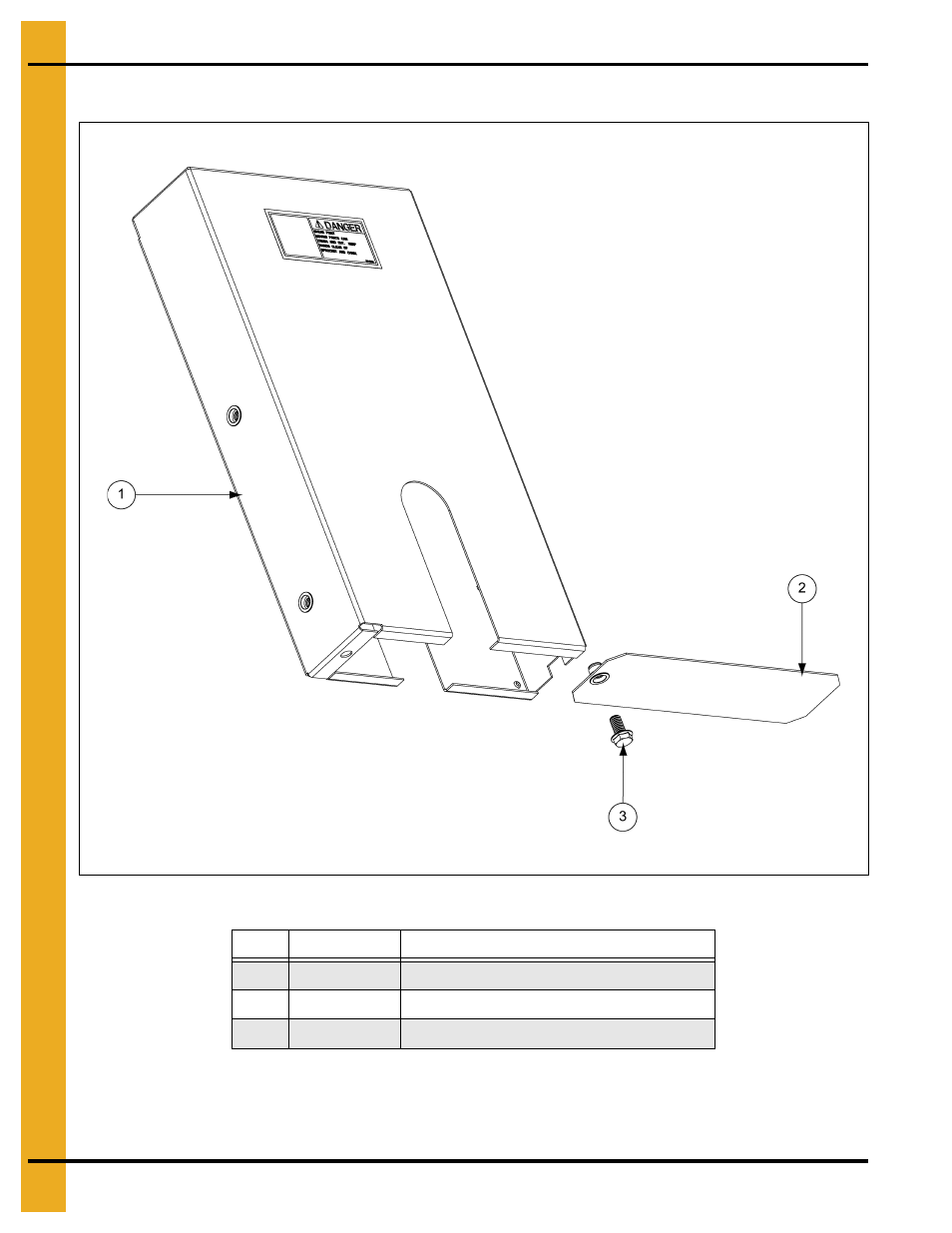 Chain guard assembly, Parts list | Grain Systems Bucket Elevtors, Conveyors, Series II Sweeps PNEG-1597 User Manual | Page 46 / 50