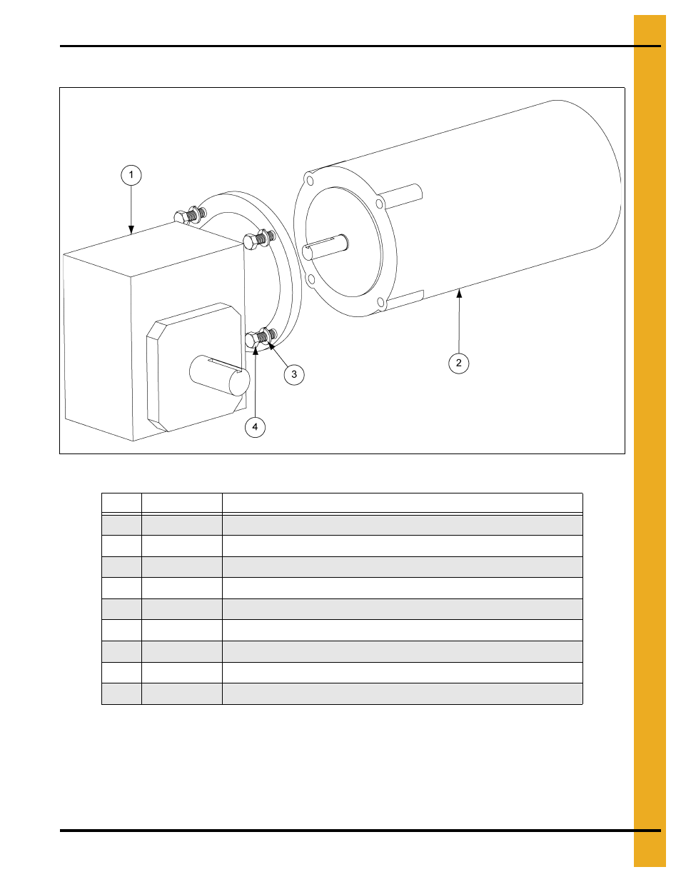 Drive motor assembly, Parts list | Grain Systems Bucket Elevtors, Conveyors, Series II Sweeps PNEG-1597 User Manual | Page 47 / 50