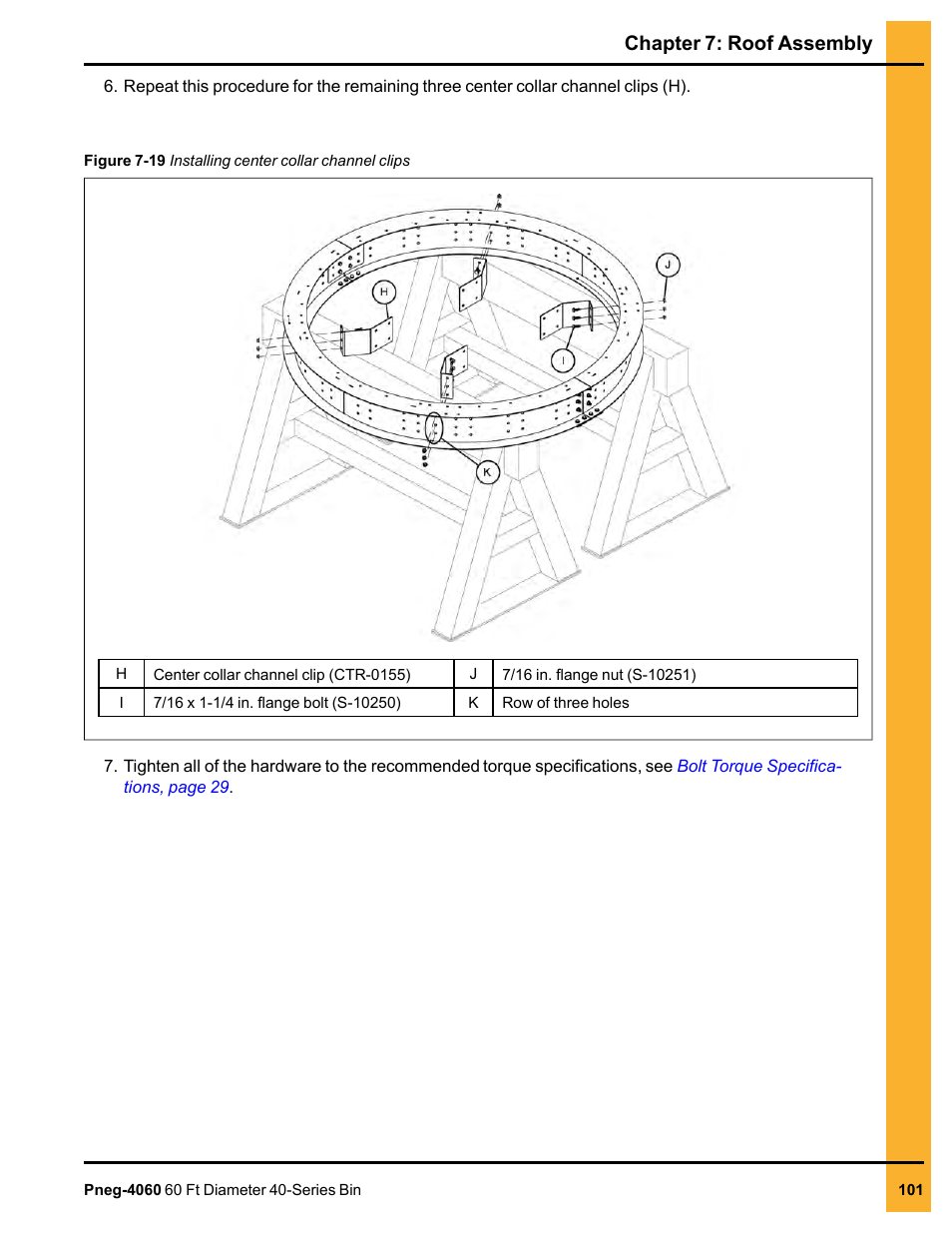 Chapter 7: roof assembly | Grain Systems Tanks PNEG-4060 User Manual | Page 101 / 166