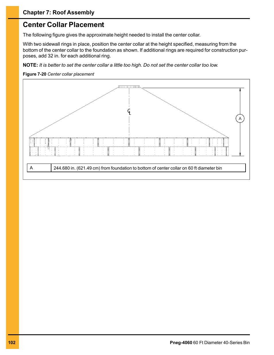 Center collar placement | Grain Systems Tanks PNEG-4060 User Manual | Page 102 / 166