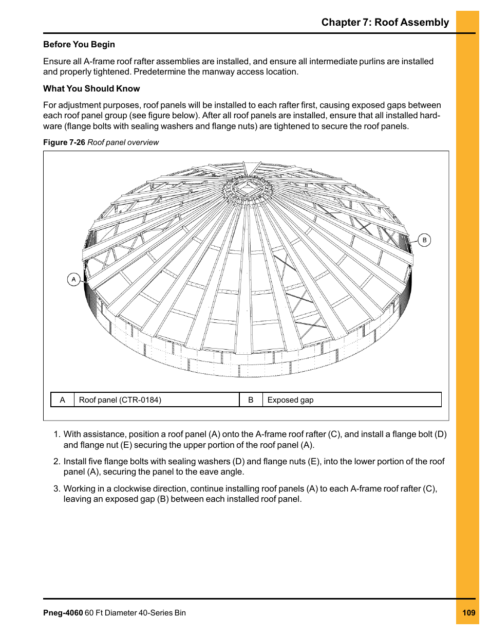 Chapter 7: roof assembly | Grain Systems Tanks PNEG-4060 User Manual | Page 109 / 166