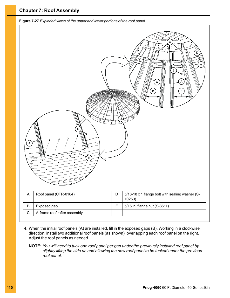 Chapter 7: roof assembly | Grain Systems Tanks PNEG-4060 User Manual | Page 110 / 166