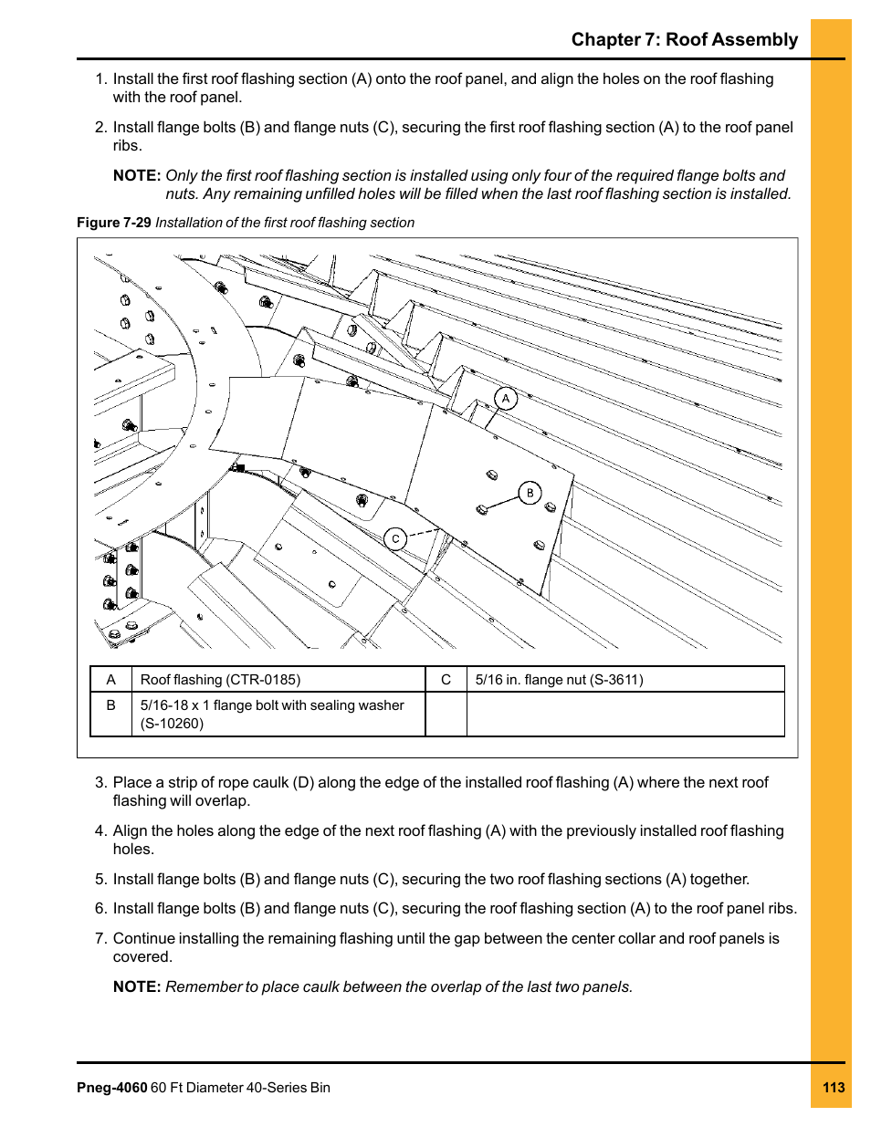 Chapter 7: roof assembly | Grain Systems Tanks PNEG-4060 User Manual | Page 113 / 166