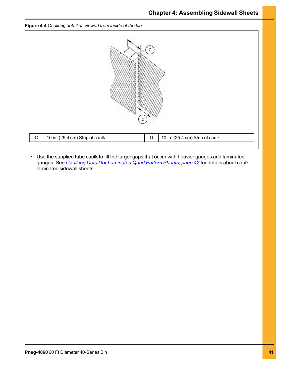 Chapter 4: assembling sidewall sheets | Grain Systems Tanks PNEG-4060 User Manual | Page 41 / 166