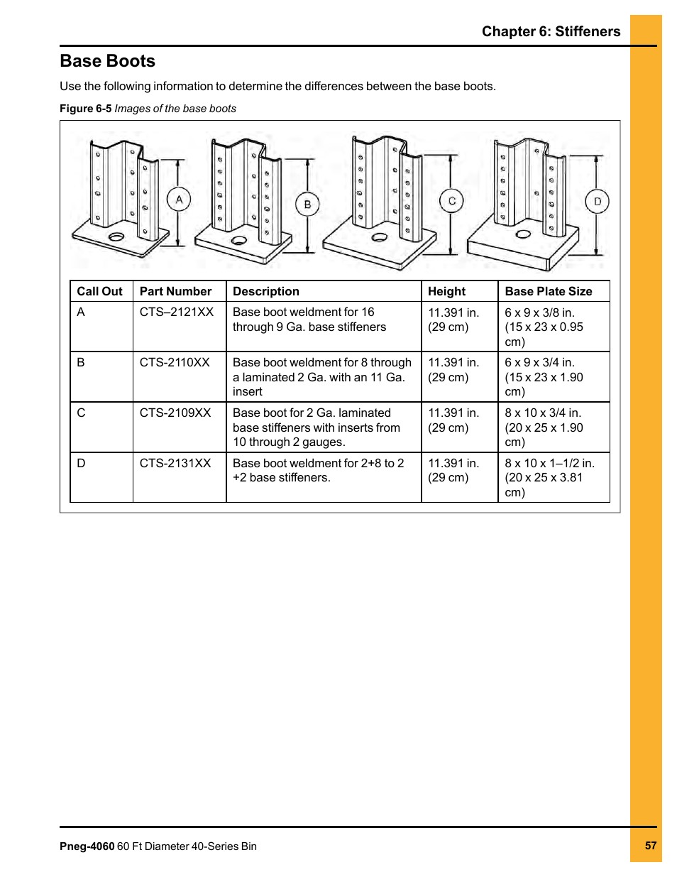 Base boots | Grain Systems Tanks PNEG-4060 User Manual | Page 57 / 166