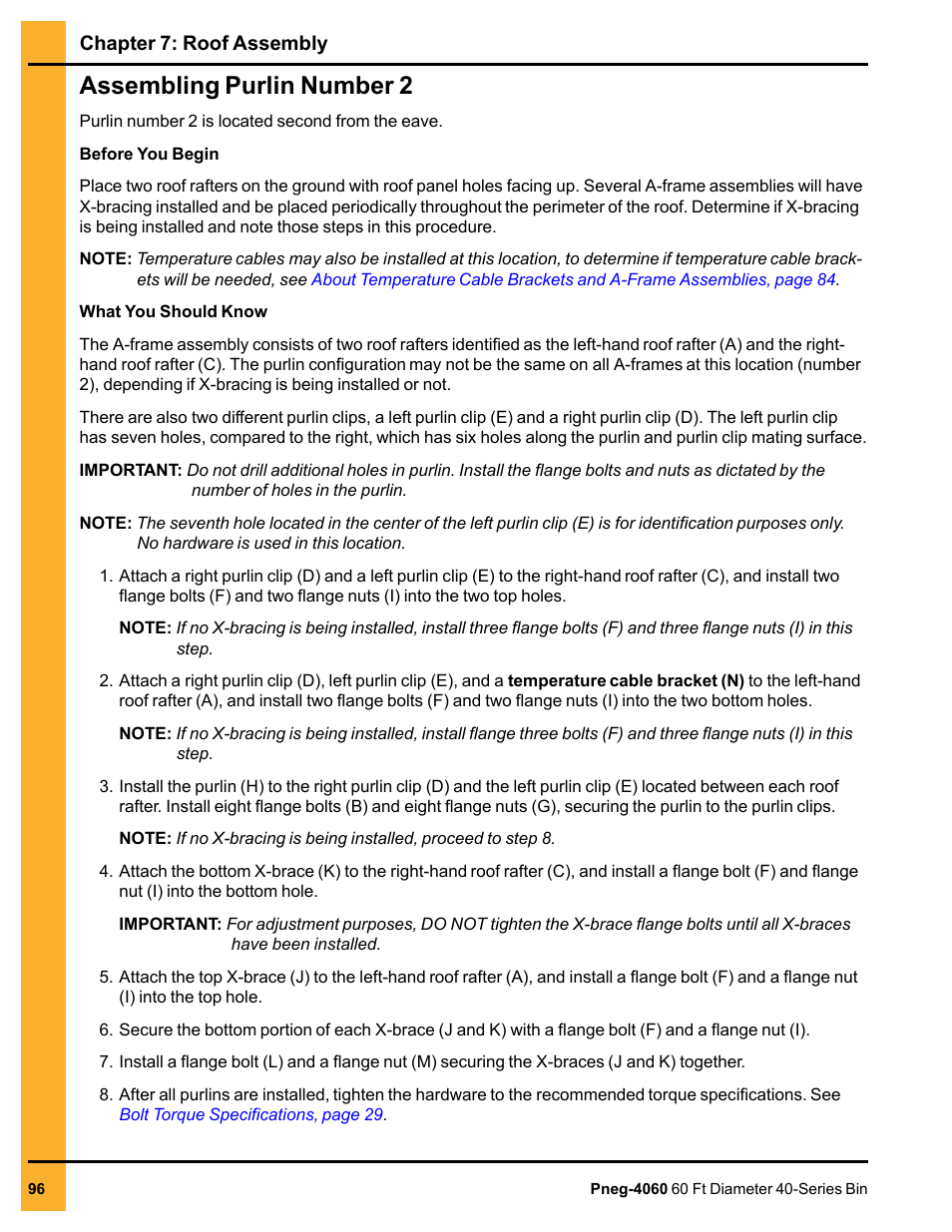 Assembling purlin number 2, Assem | Grain Systems Tanks PNEG-4060 User Manual | Page 96 / 166