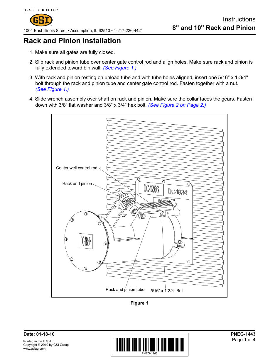 Grain Systems Unload Augers PNEG-1443 User Manual | 4 pages