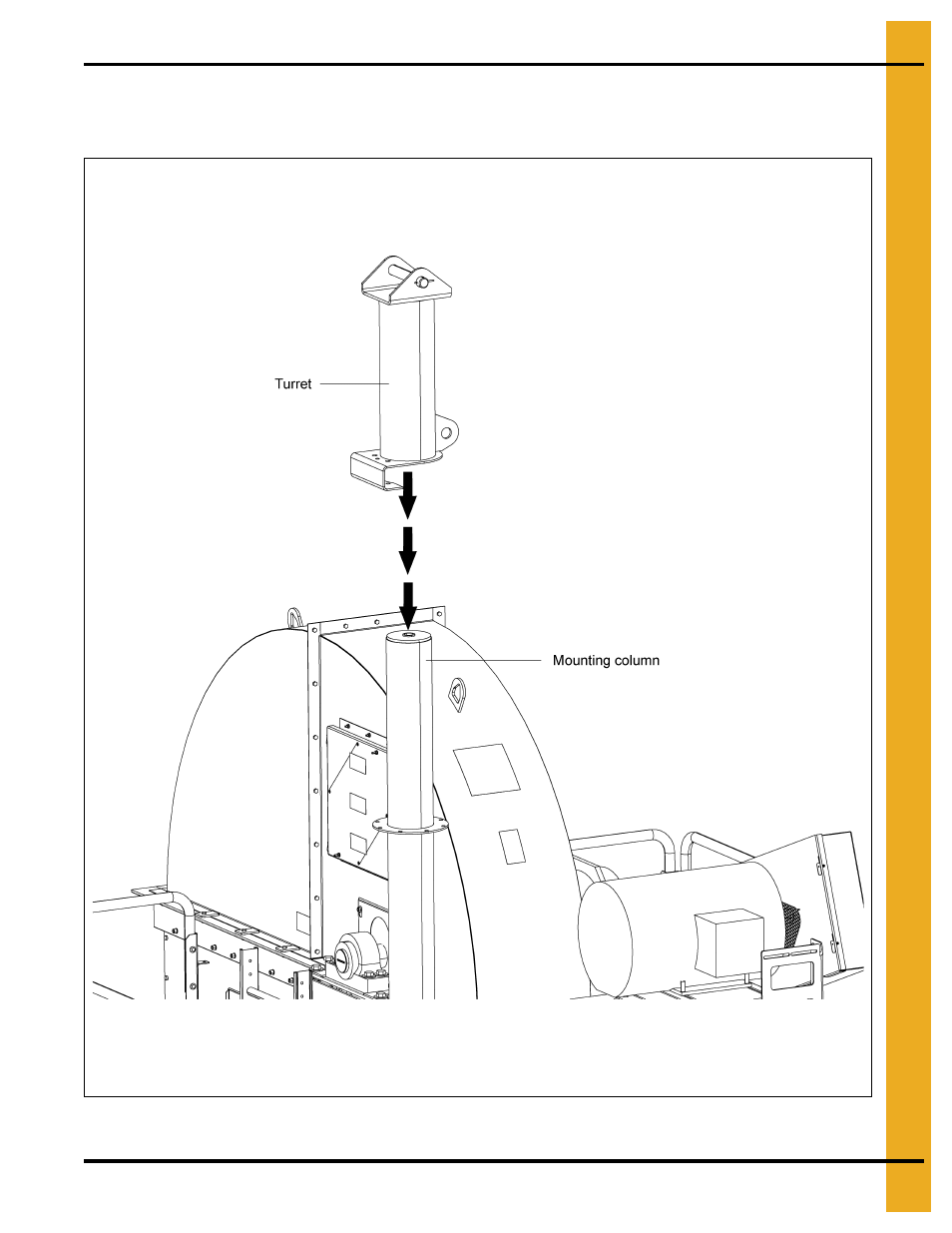 Attach the jib crane turret to the mounting column | Grain Systems Bucket Elevtors, Conveyors, Series II Sweeps PNEG-1783 User Manual | Page 11 / 16