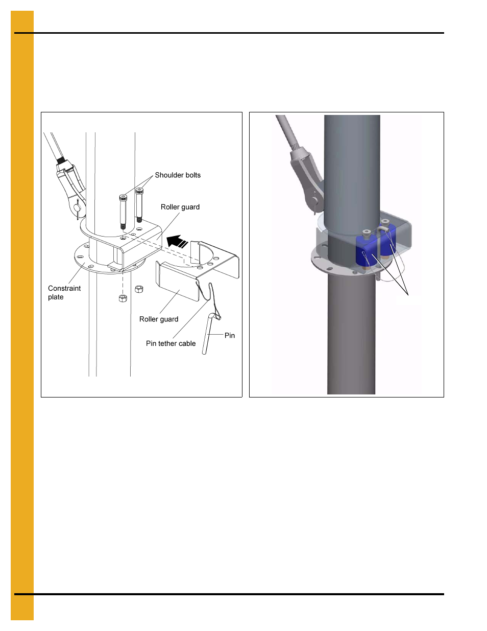 Attach rollers and roller guard to turret | Grain Systems Bucket Elevtors, Conveyors, Series II Sweeps PNEG-1783 User Manual | Page 12 / 16