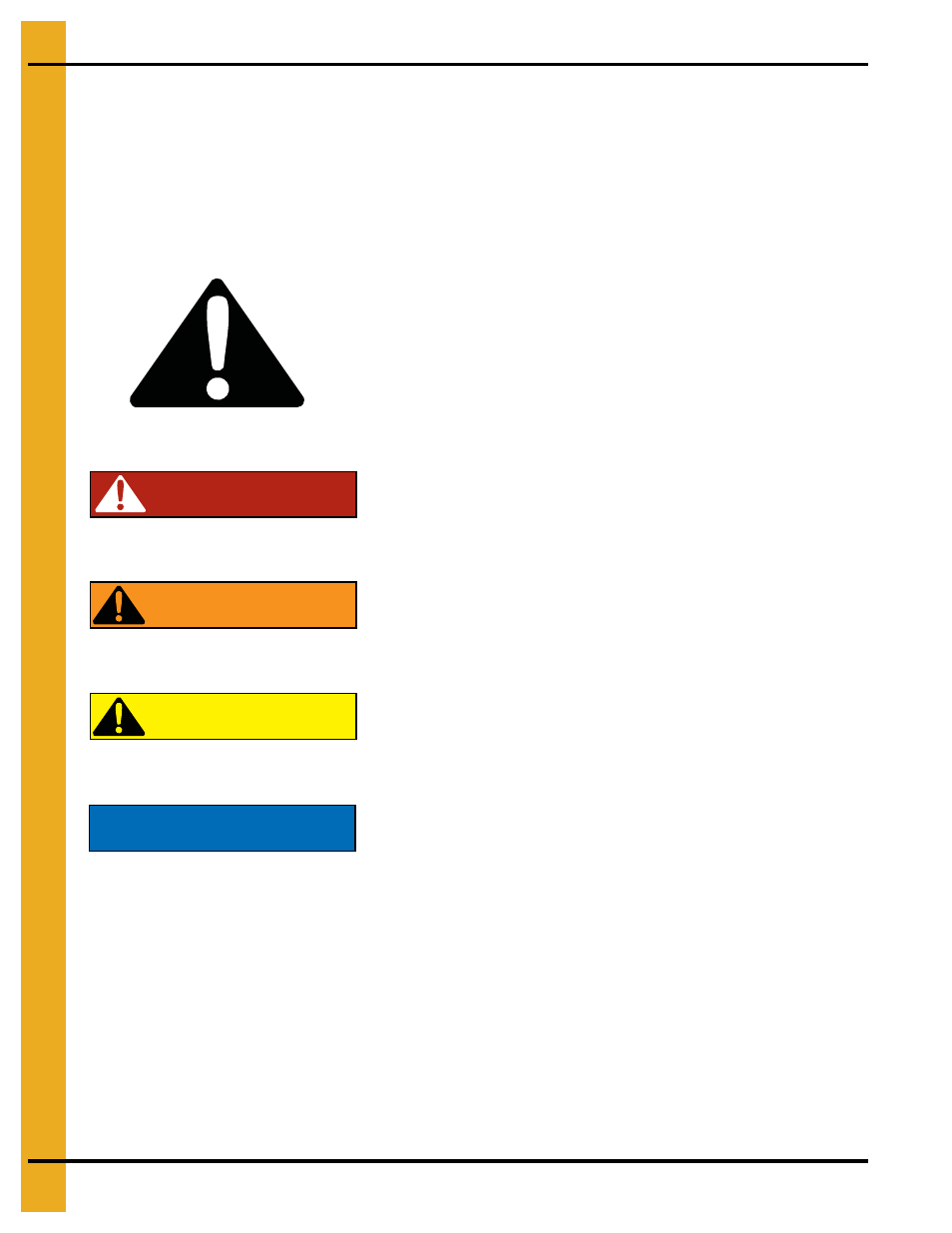 Safety, Chapter 1 safety, Safety guidelines | Danger, Warning caution notice | Grain Systems Bucket Elevtors, Conveyors, Series II Sweeps PNEG-1783 User Manual | Page 4 / 16