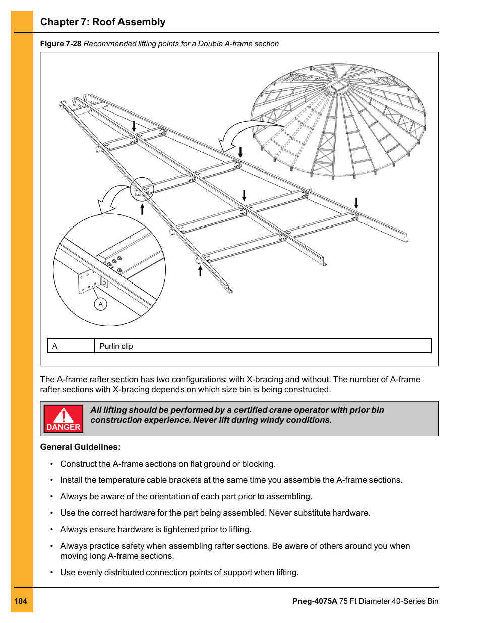 Chapter 7: roof assembly | Grain Systems Tanks PNEG-4075A User Manual | Page 104 / 166