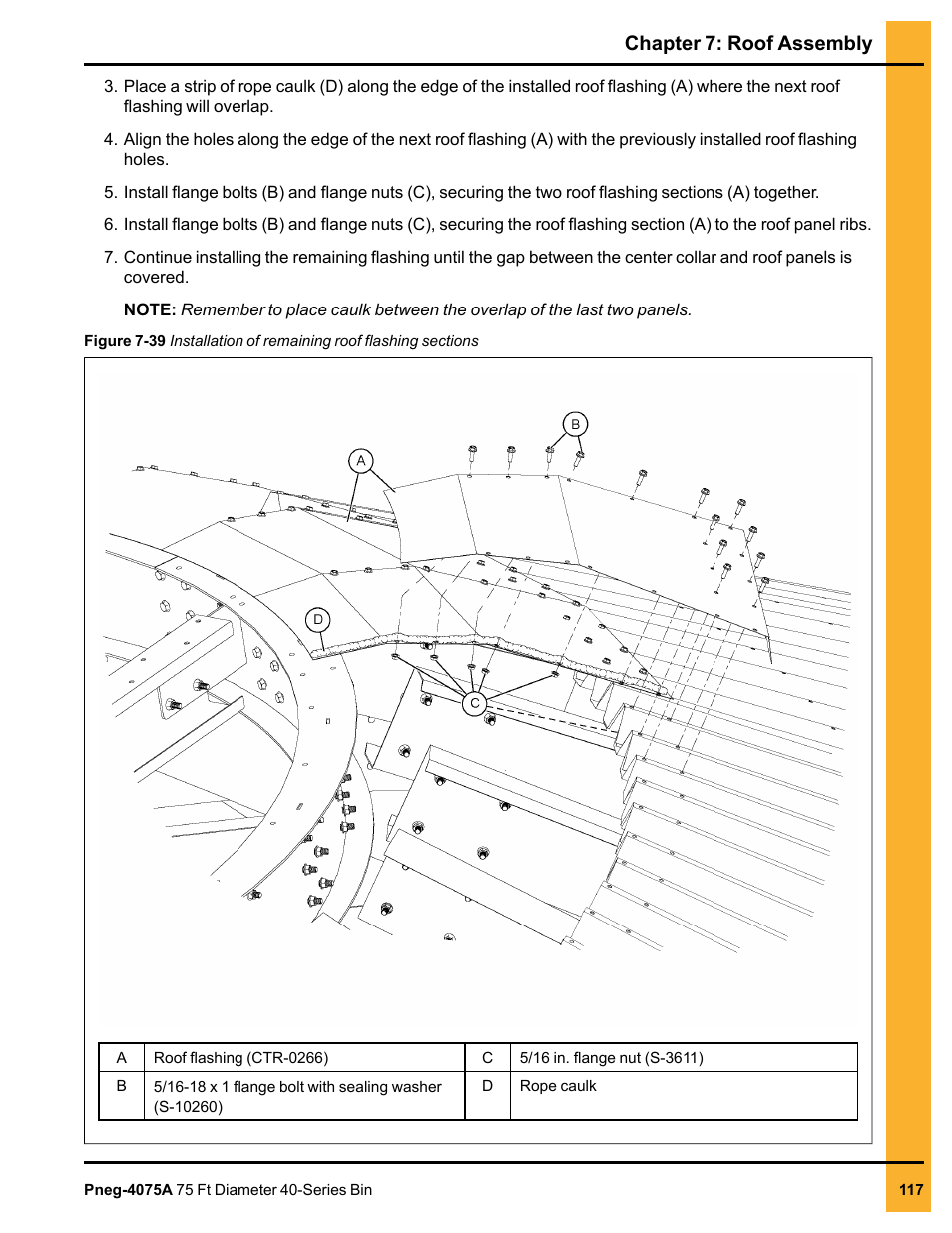Chapter 7: roof assembly | Grain Systems Tanks PNEG-4075A User Manual | Page 117 / 166