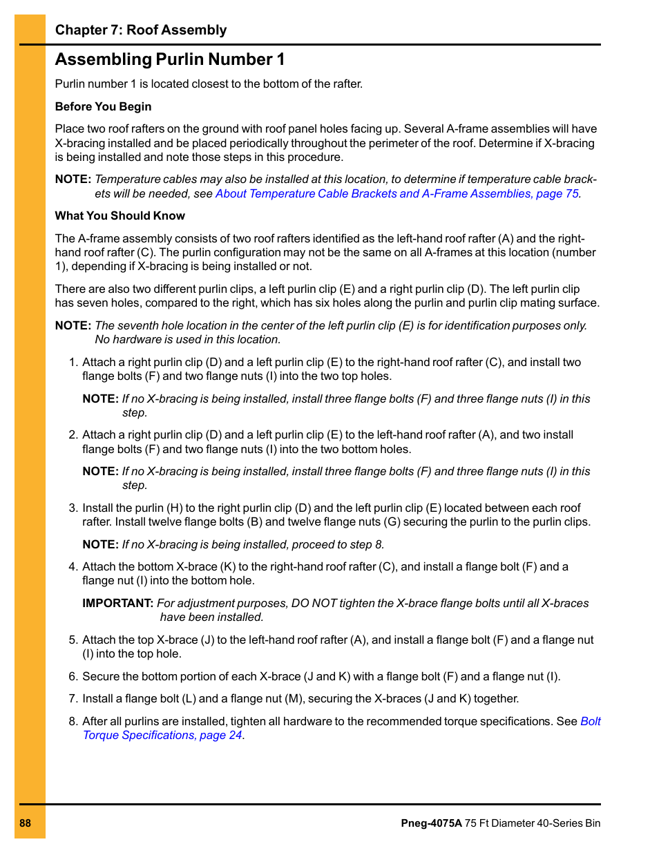 Assembling purlin number 1 | Grain Systems Tanks PNEG-4075A User Manual | Page 88 / 166