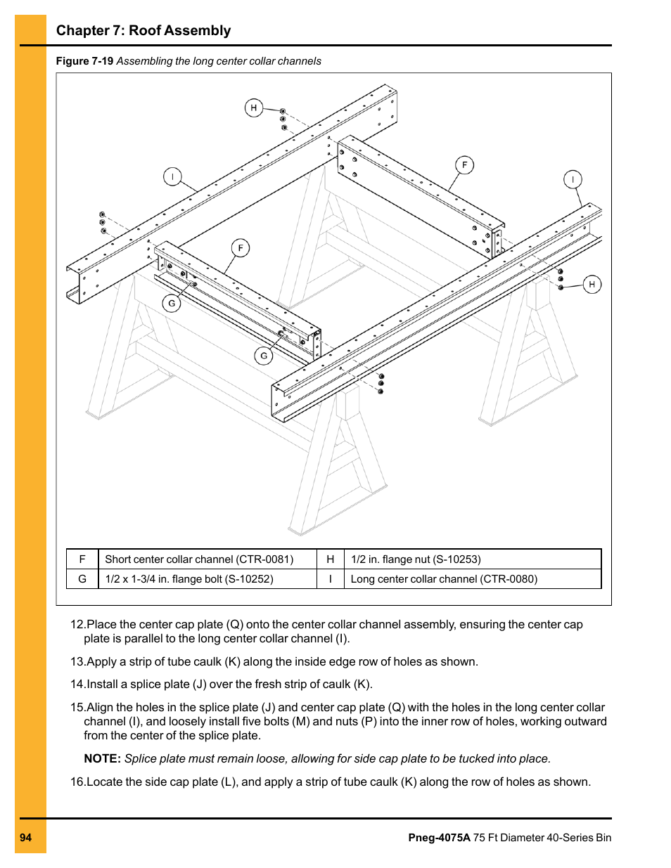 Chapter 7: roof assembly | Grain Systems Tanks PNEG-4075A User Manual | Page 94 / 166
