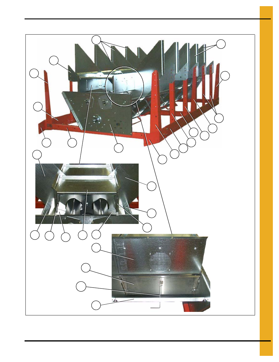 Frame and lower basket - 7" metering roll, Main structure assembly | Grain Systems PNEG-1934 User Manual | Page 19 / 146