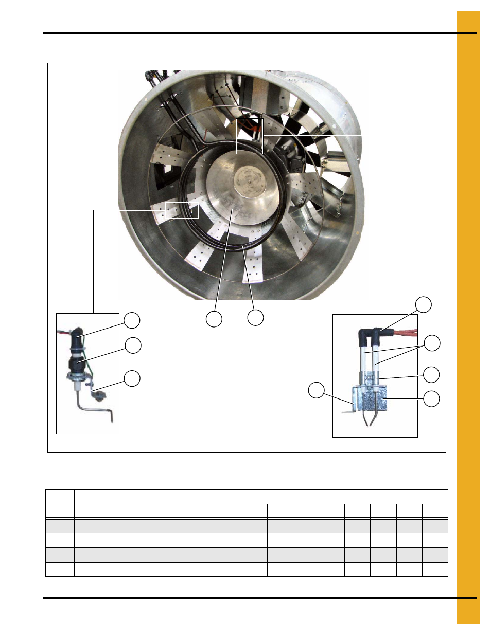 Flame probe/ignitor/burner assemblies, Fan/heaters | Grain Systems PNEG-1404 User Manual | Page 49 / 94
