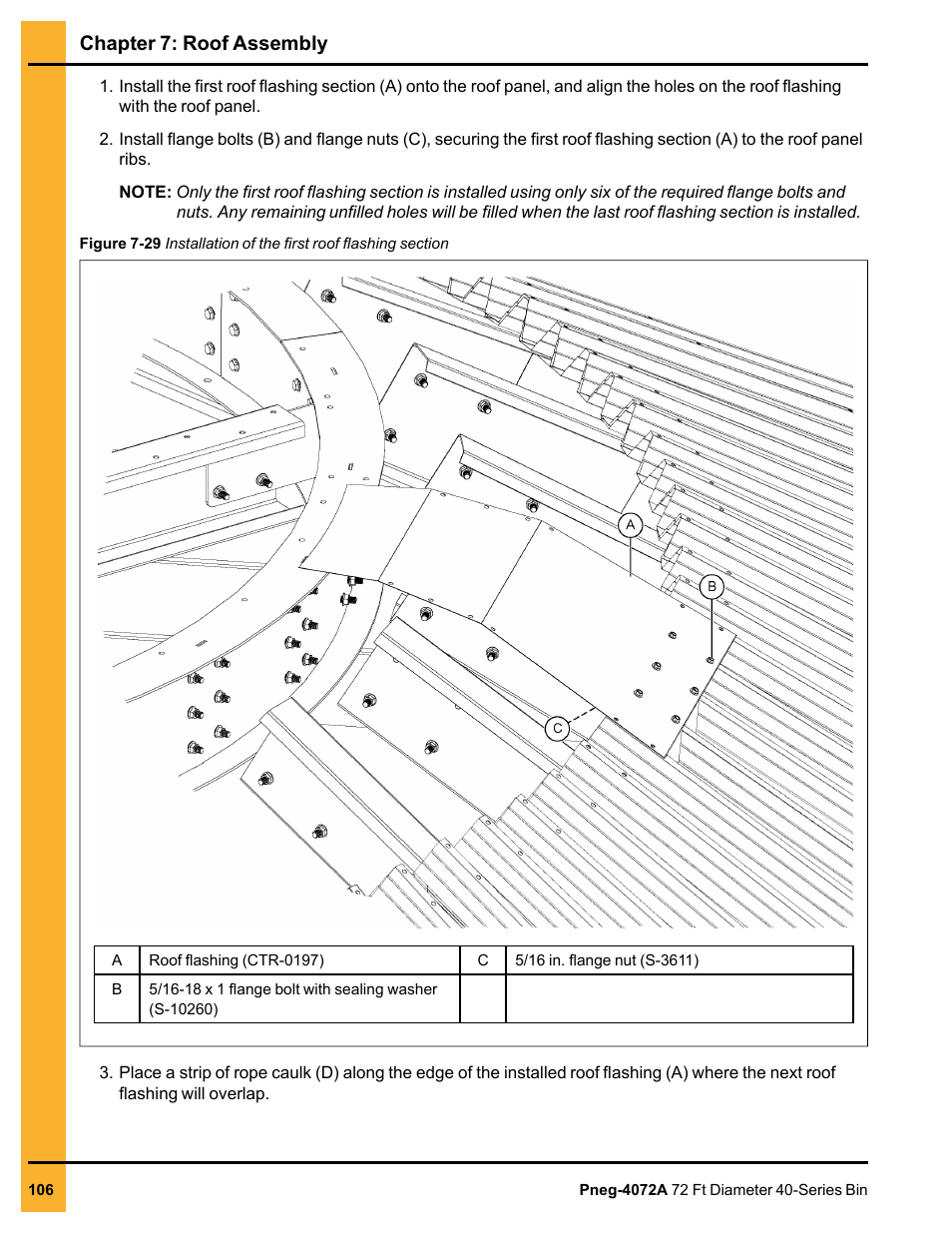 Chapter 7: roof assembly | Grain Systems Tanks PNEG-4072A User Manual | Page 106 / 160