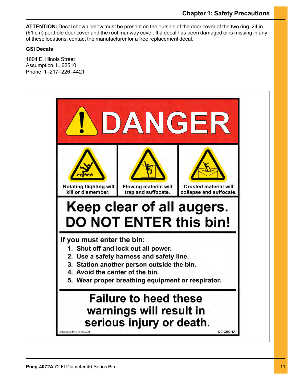 Grain Systems Tanks PNEG-4072A User Manual | Page 11 / 160
