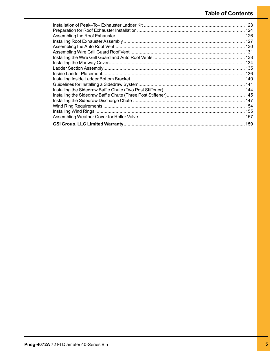 Grain Systems Tanks PNEG-4072A User Manual | Page 5 / 160