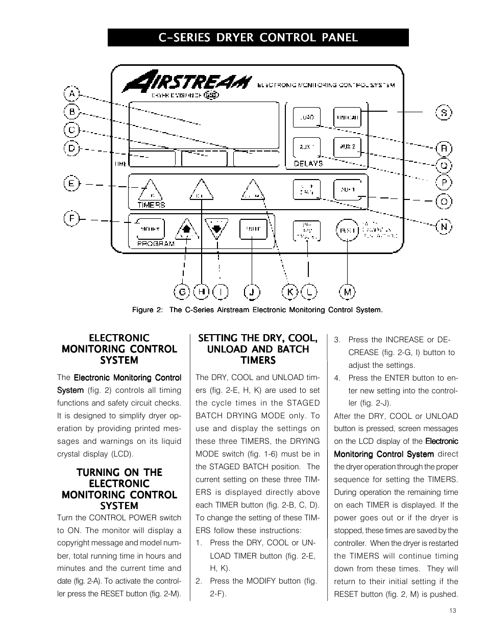 C-series dryer control panel | Grain Systems PNEG-573 User Manual | Page 13 / 86