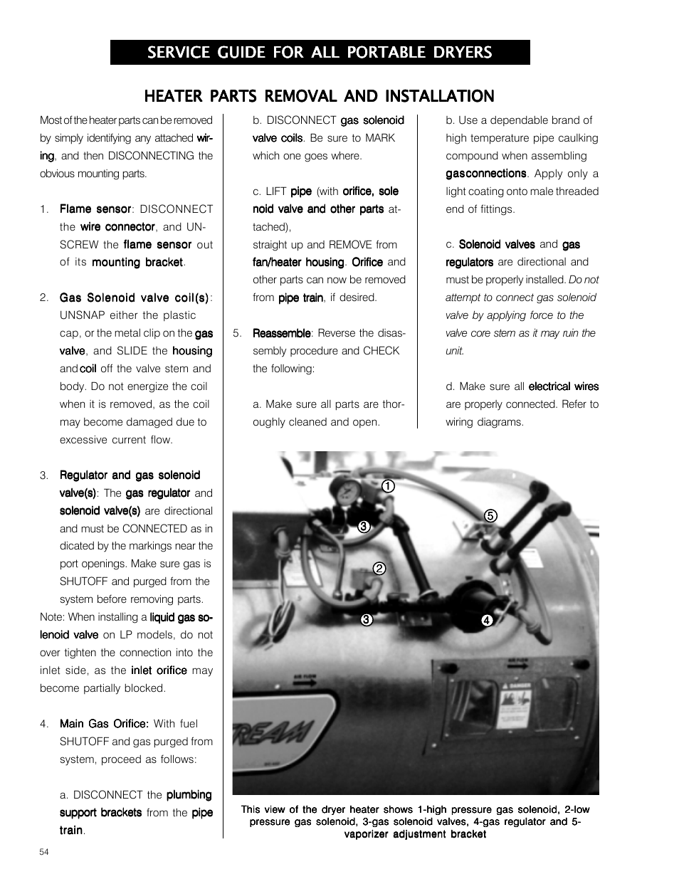 Heater parts removal and installation, Service guide for all portable dryers | Grain Systems PNEG-573 User Manual | Page 54 / 86